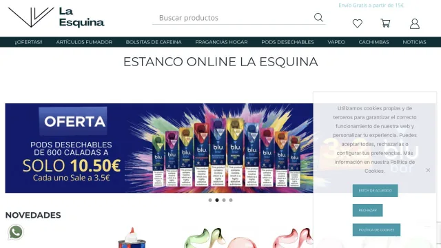 Web pública del negocio LaEsquina, cuya gestión de stock fue objeto de la colaboración