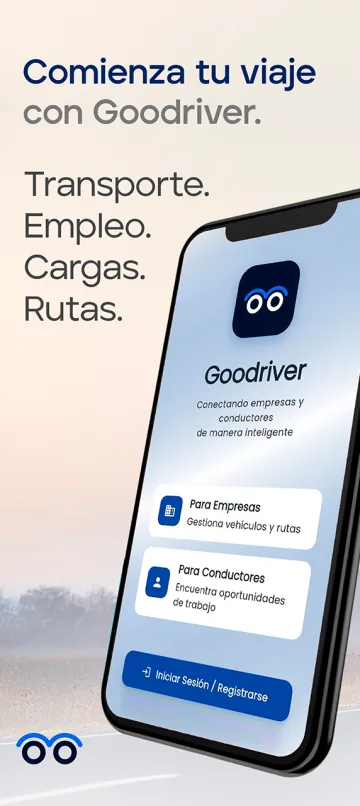 Captura publicada en Google Play con la pantalla de entrada de Goodriver