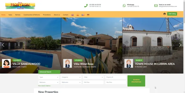 Portada histórica de New Horizon Villas
