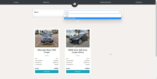 Catálogo de coches del prototipo