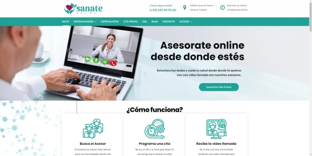 Portada de Sanate Online en la etapa de la colaboración